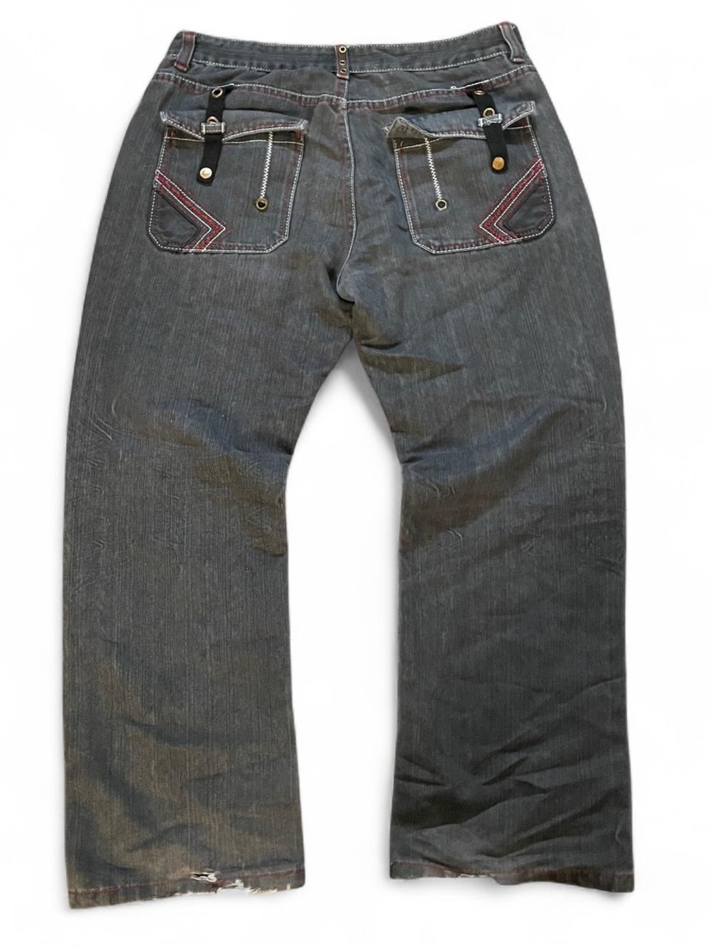 Red Ape Men's Vintage Y2K Hip Hop Baggy Denim Jeans‎ Black W38 L33